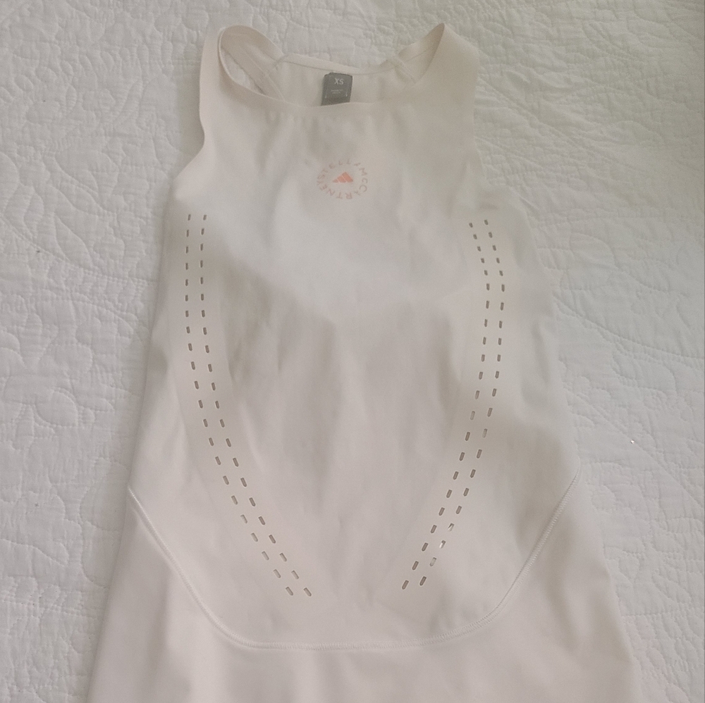 ADIDAS STELLA MCCARTNEY STRETCH WHITE WORKOUT TOP XS hp🔥🔥🔥